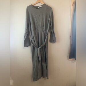 ♦️ Zara | Linen Wrap Waist Dress